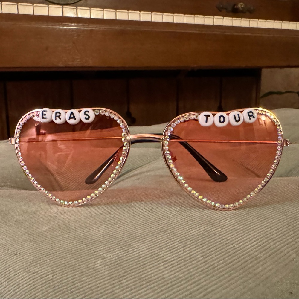 Taylor Swift Eras Tour Pink Heart Sunglasses